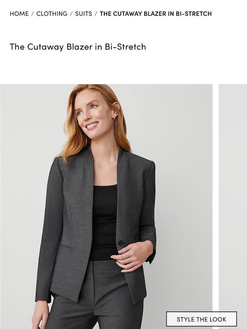Ann Taylor Gray Bi Stretch Suit (Blazer and Pant)